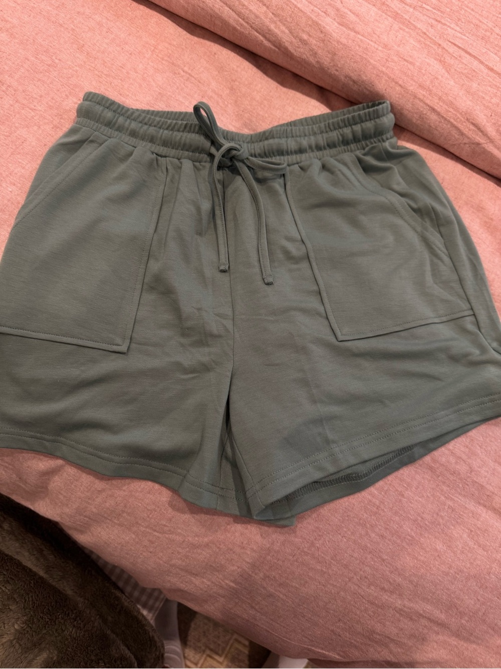 Sage Green Long Sleeve Women’s Relaxed Tee With Matching Shorts - Brand - Picture 4 of 9